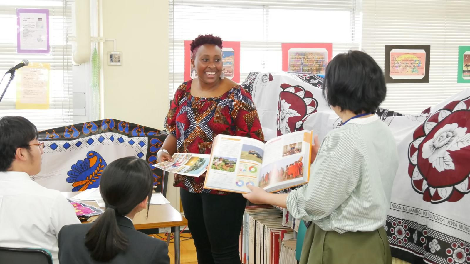 Steicy Gicharu at a School